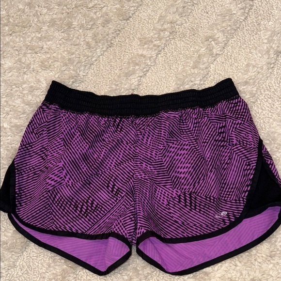 Champion Pants - Champion Women's Black and Purple Athletic Shorts